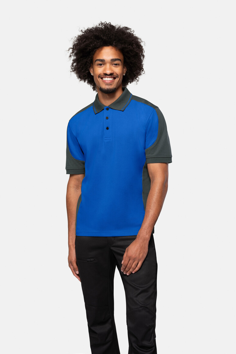 HAKRO 839 Poloshirt Contrast MIKRALINAR® in Royalblau/Anthrazit, Größe 3XL HAKRO 839 Poloshirt Contrast MIKRALINAR® in Royalblau/Anthrazit, Größe 3XL