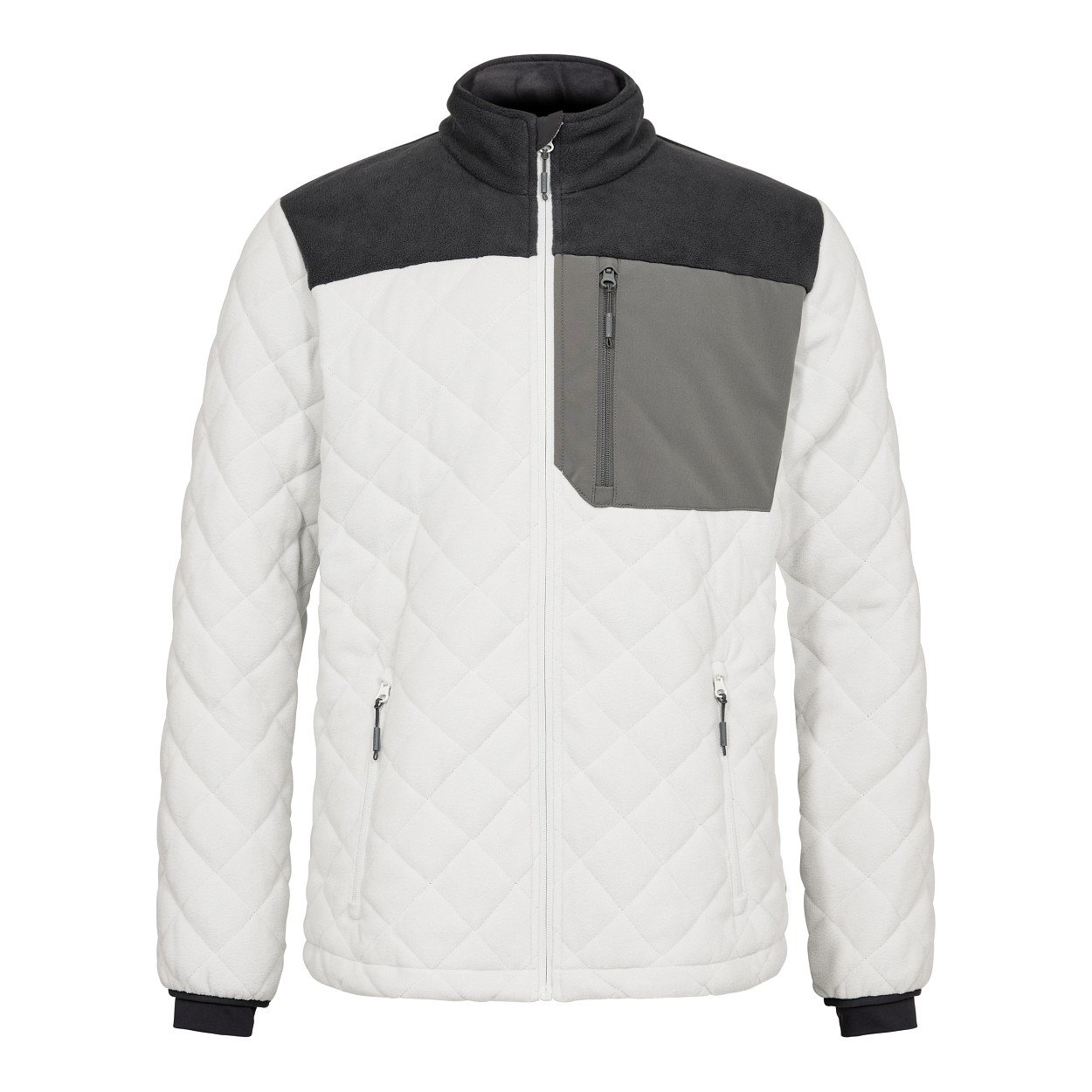 ENGEL Entire Gestepptes-Fleecejacke in Bone White / Anthracite Grey, Größe XS