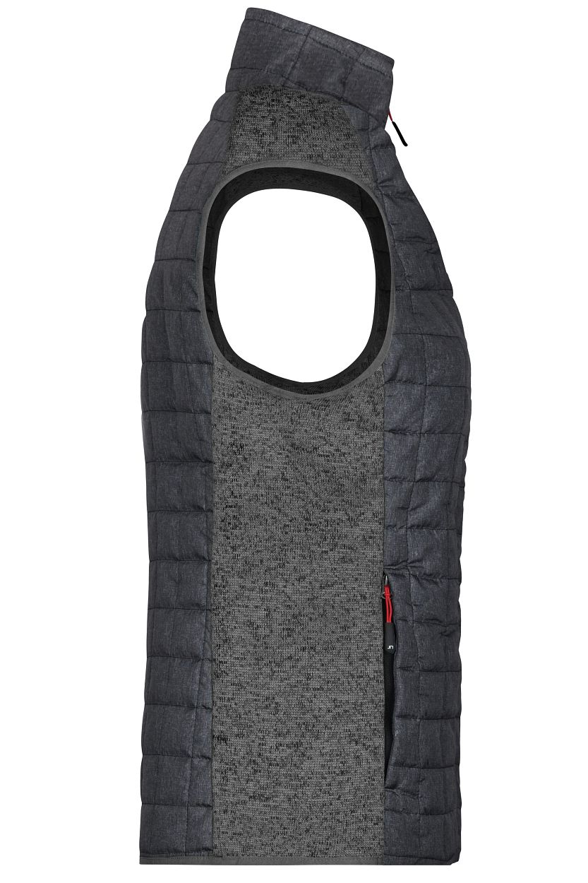 Ladies' Knitted Hybrid Vest "JN739" in Grey-Melange/Anthracite-Melange, Größe 2XL - Daiber
