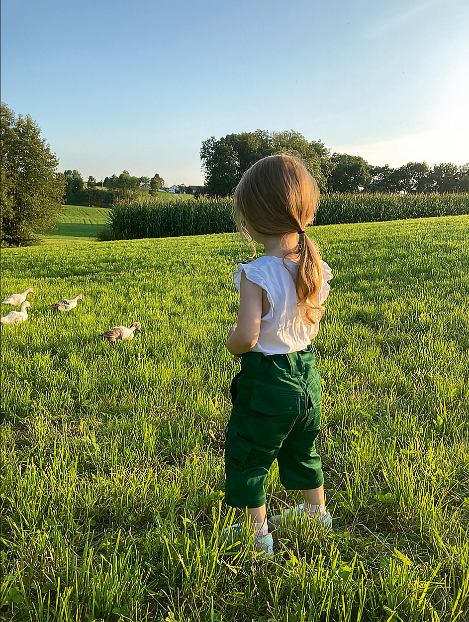 Kinder 3/4-Hose Flex Line Grün/Schwarz FLXKK, Gr. 158/ von Leibwächter