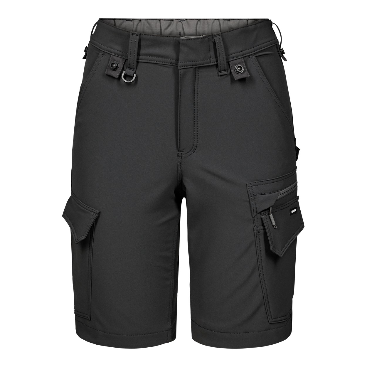 ENGEL Entire Damen Arbeitsshorts mit 4-Wege-Stretch in Anthrazitgrau/Schwarz, Größe 48
