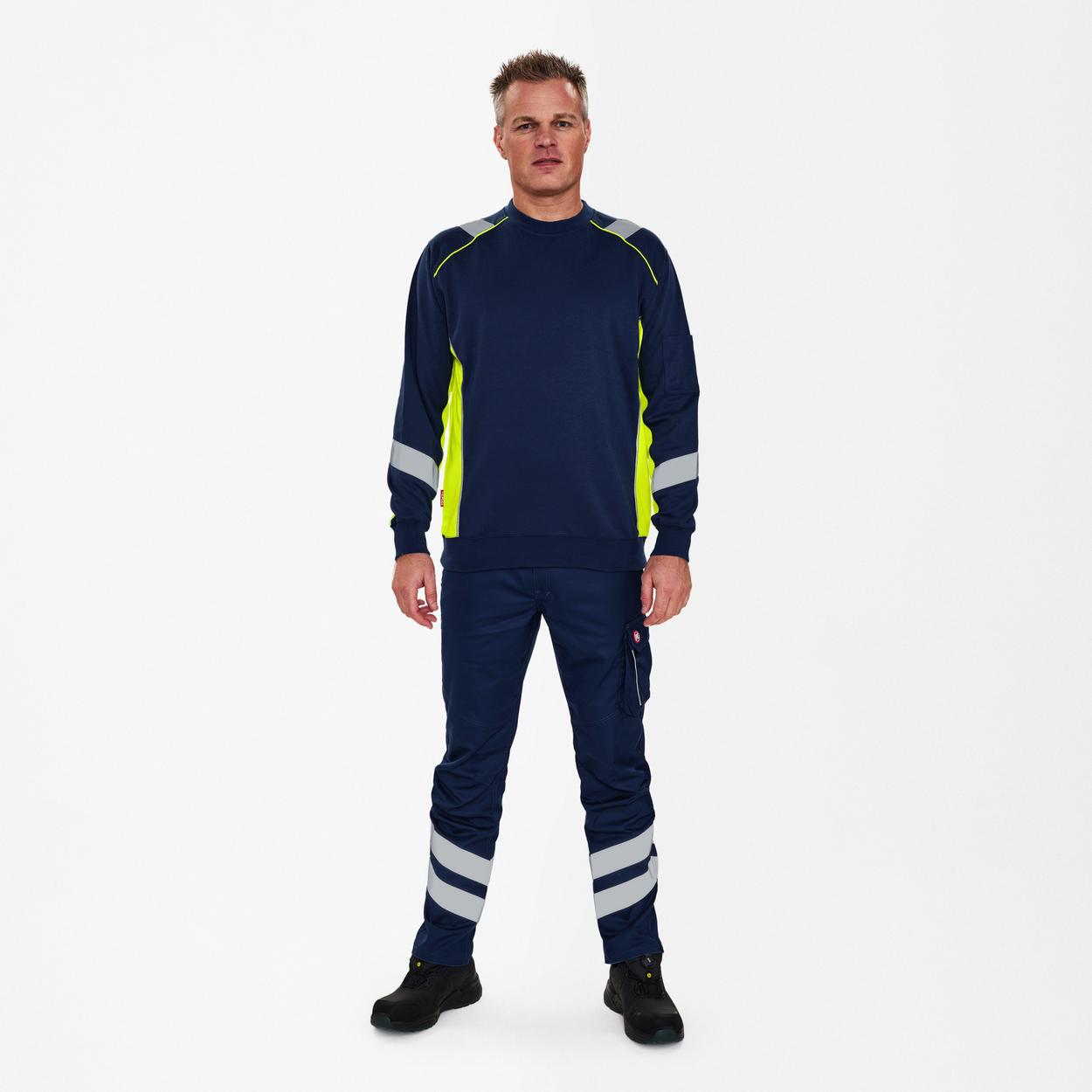 ENGEL Cargo Sweatshirt in Blue Ink/Gelb, Größe XS