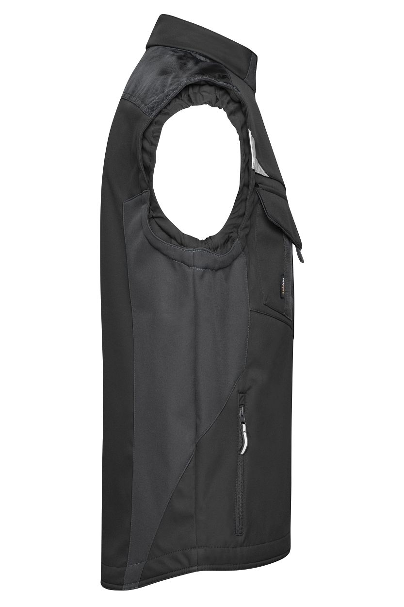 Workwear Softshell Vest - STRONG - "JN845" in Black/Black, Größe 6XL - Daiber