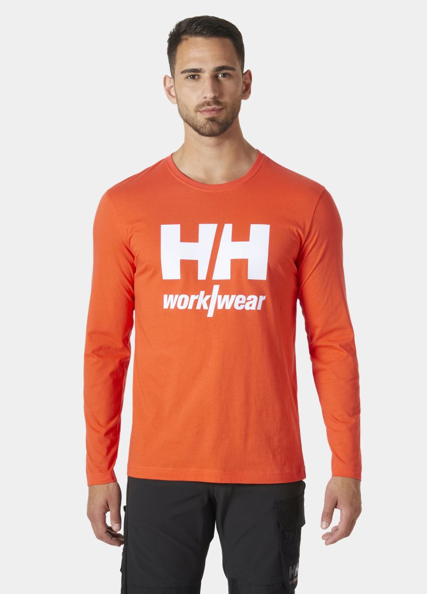 Langarmshirt Logo in Dark Orange, Gr. 4XL von Helly Hansen Workwear