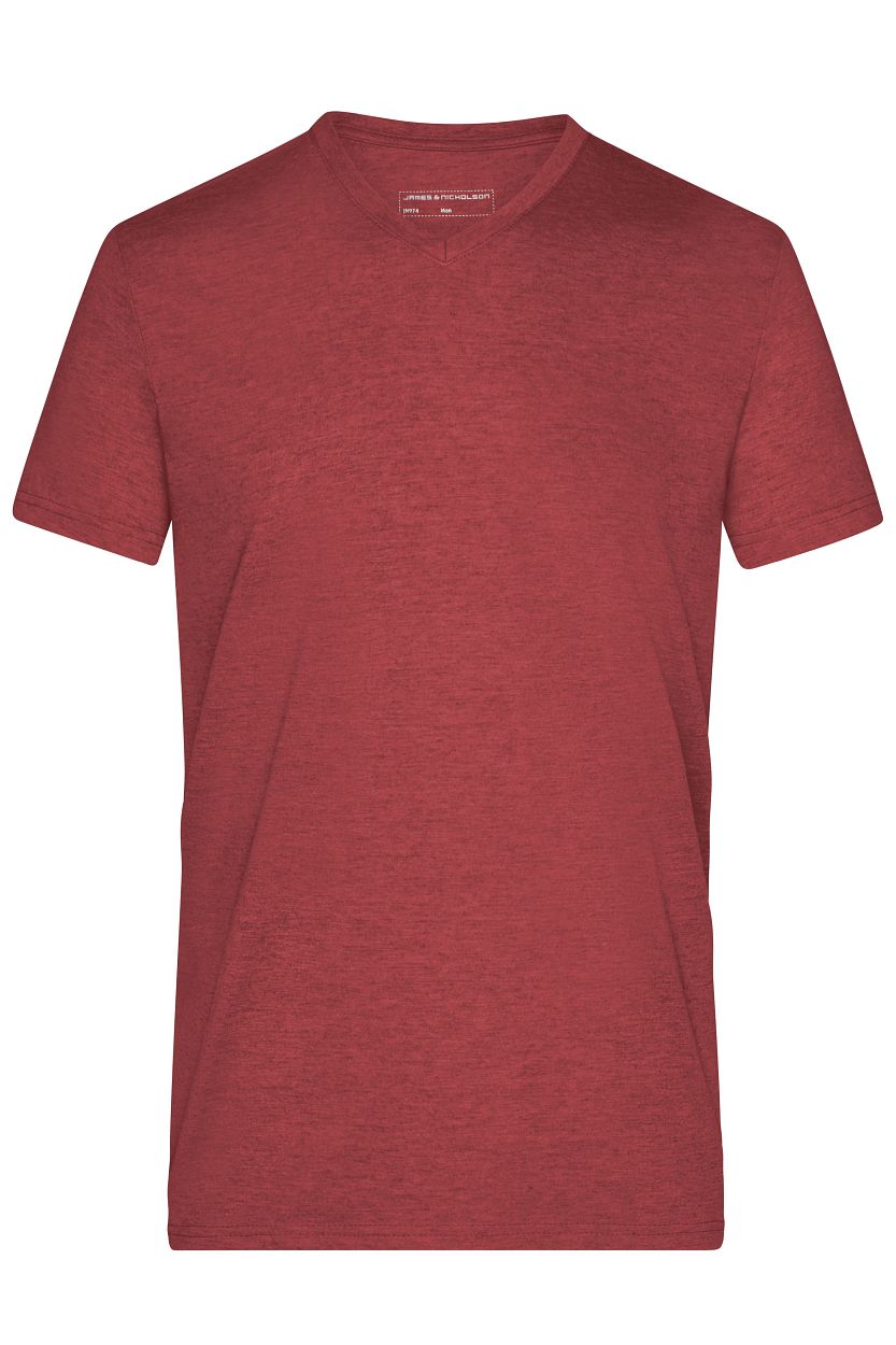 Men's Heather T-Shirt "JN974" in Wine-Melange, Größe 3XL - Daiber