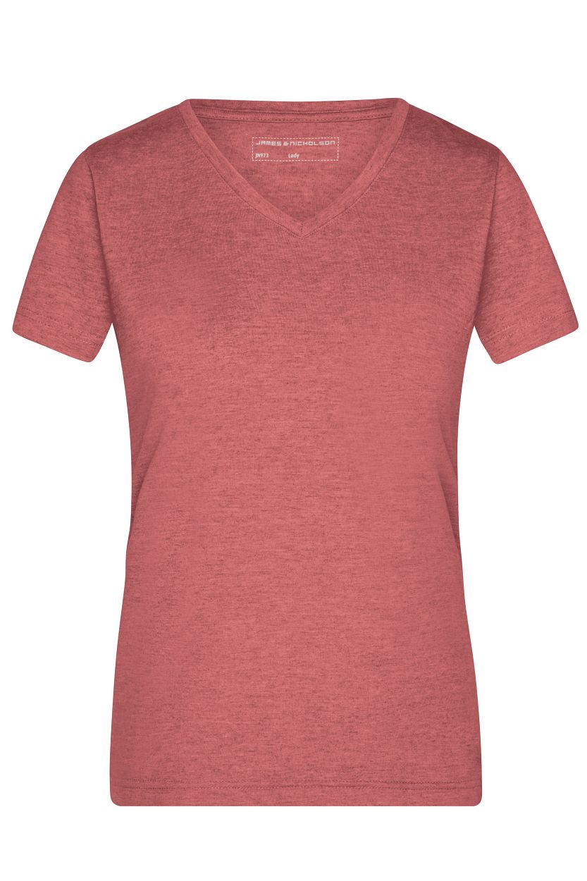 Ladies' Heather T-Shirt "JN973" in Red-Melange, Größe 2XL - Daiber