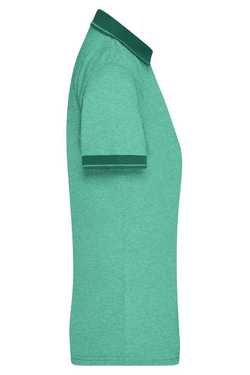 Ladies' Heather Polo "JN705" in Green-Melange/Dark-Green, Größe 2XL - Daiber