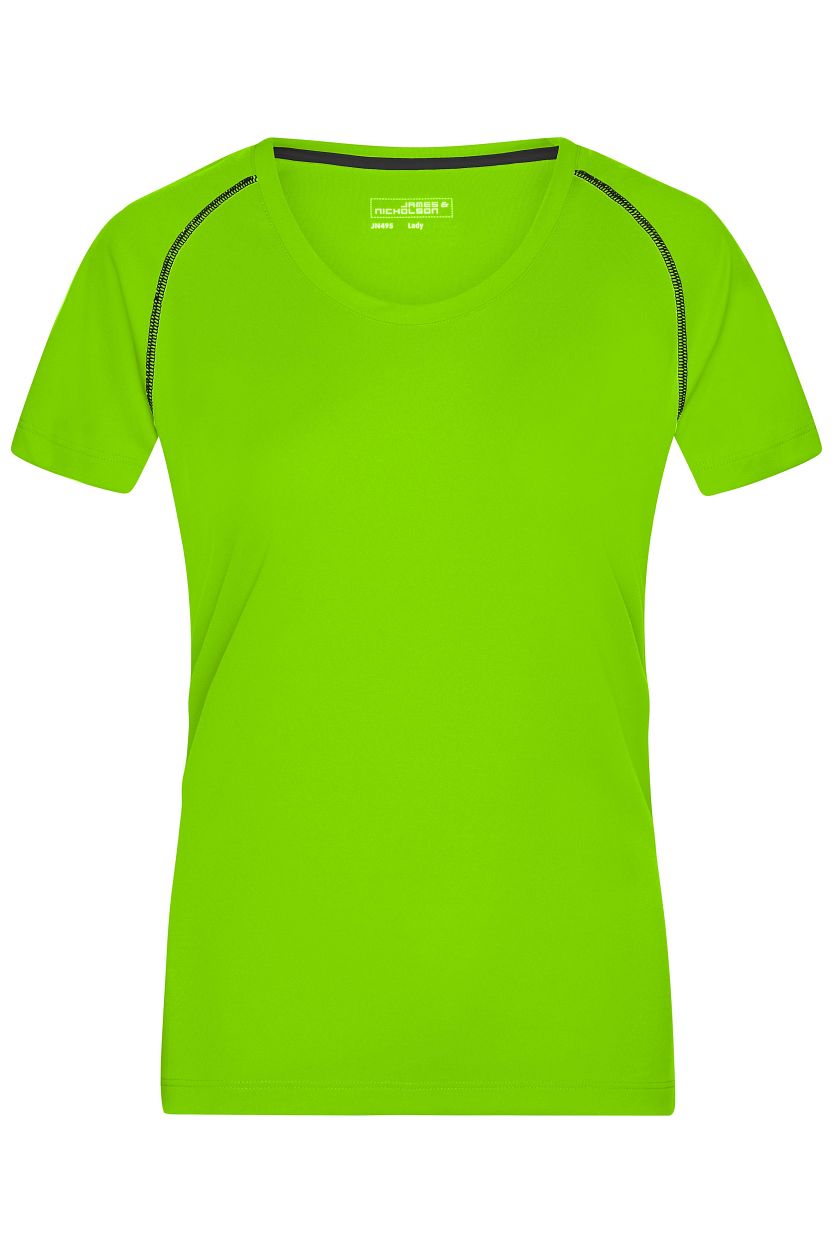 Ladies' Sports T-Shirt "JN495" in Bright-Green/Black, Größe 2XL - Daiber