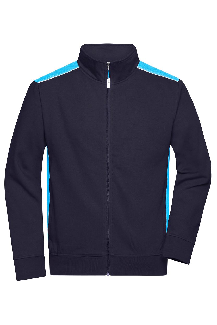 Workwear Sweat Jacket - COLOR - "JN870" in Navy/Turquoise, Größe 6XL - Daiber