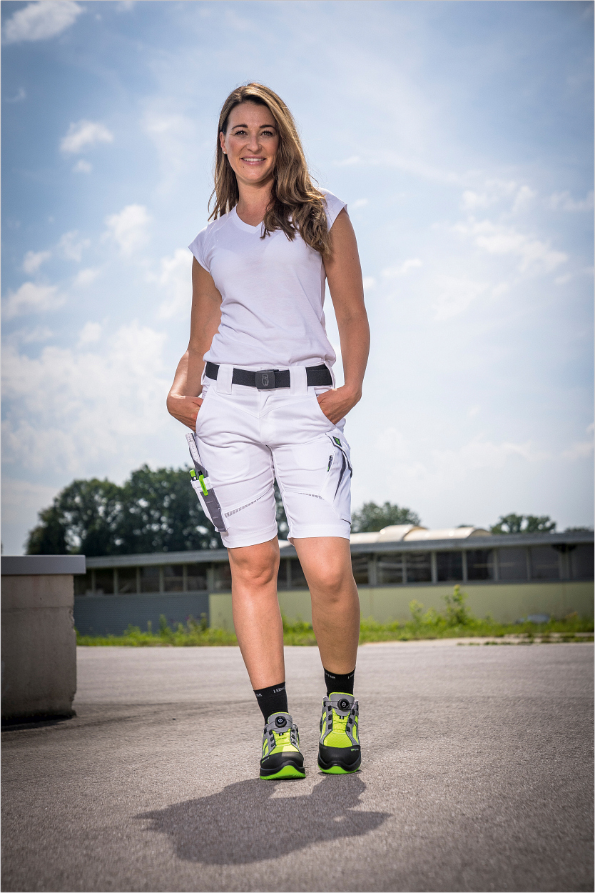 Damen Shorts Flex Line Weiß/Grau FLXDK, Gr. 52 von Leibwächter