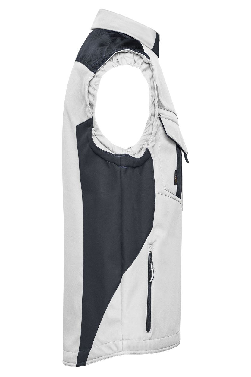 Workwear Softshell Vest - STRONG - "JN845" in White/Carbon, Größe 6XL - Daiber
