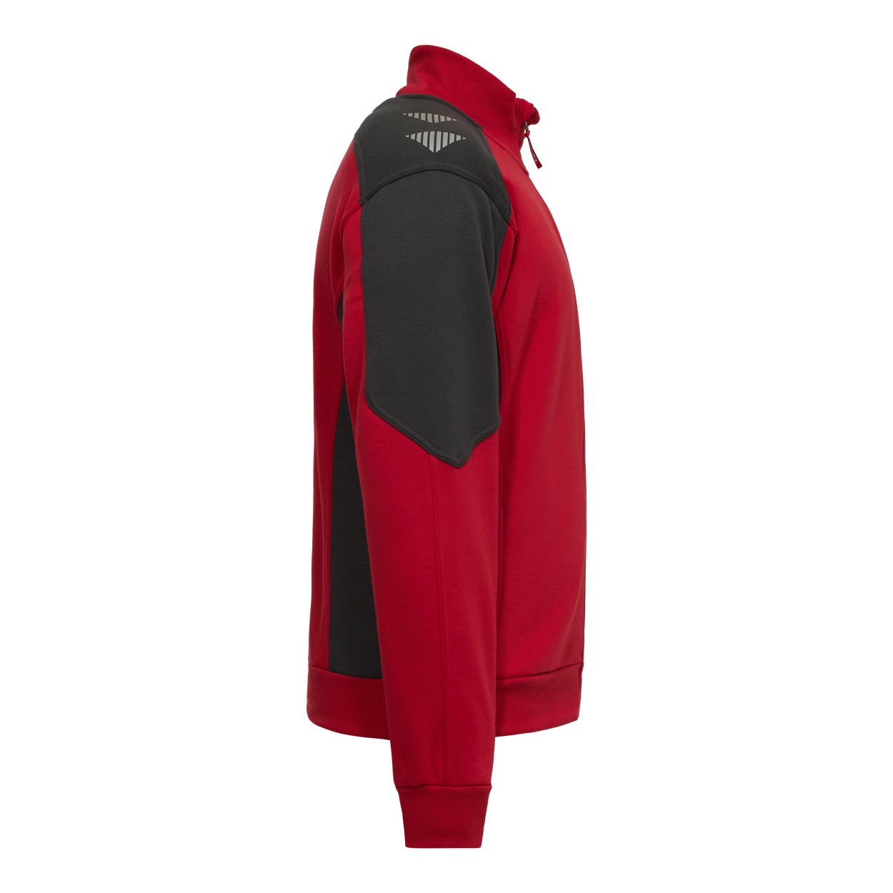 ENGEL Galaxy Sweatcardigan mit Kragen in Tomato Red/Anthrazit Grau, Größe XS