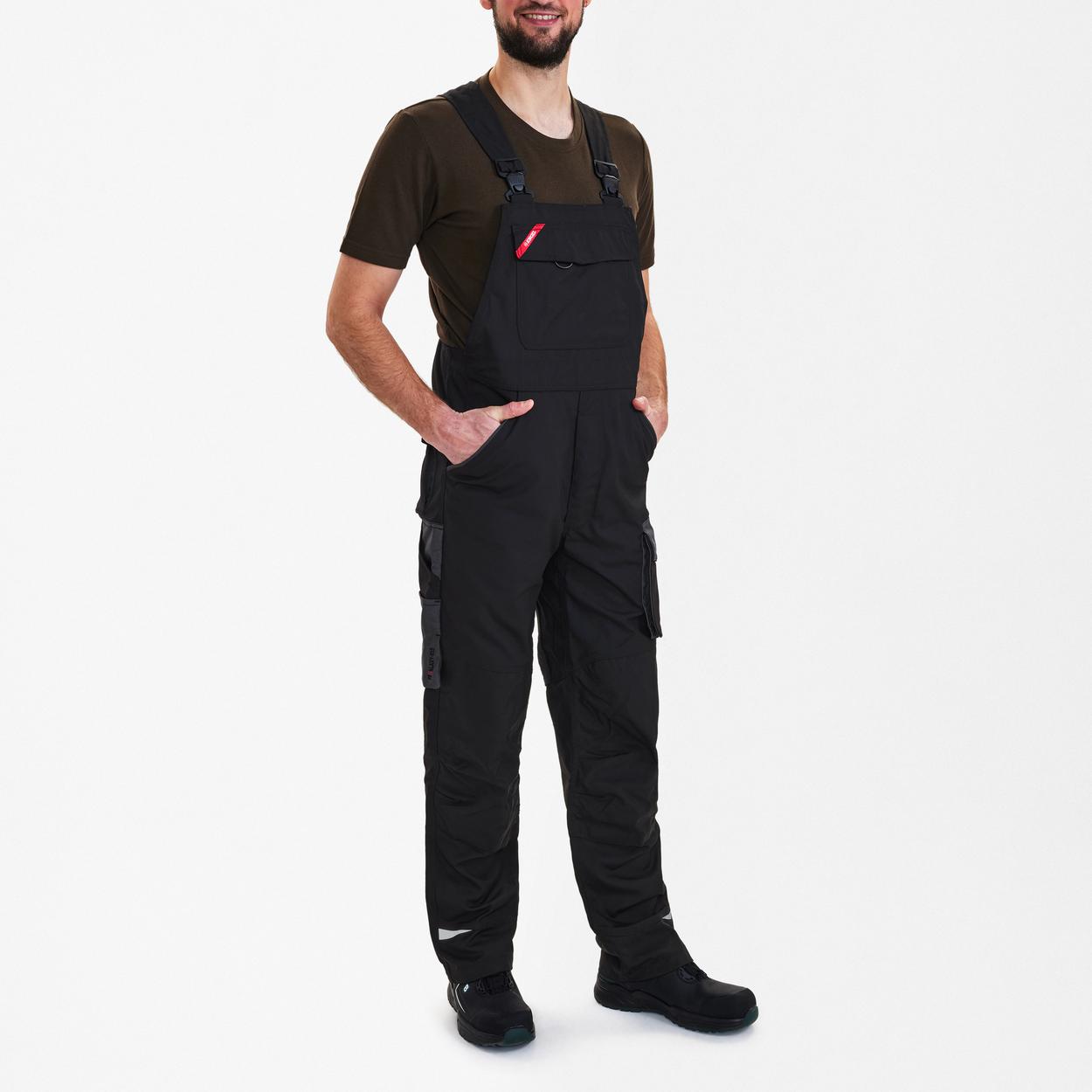 ENGEL Galaxy Latzhose in Schwarz/Anthrazit Grau, Größe 106