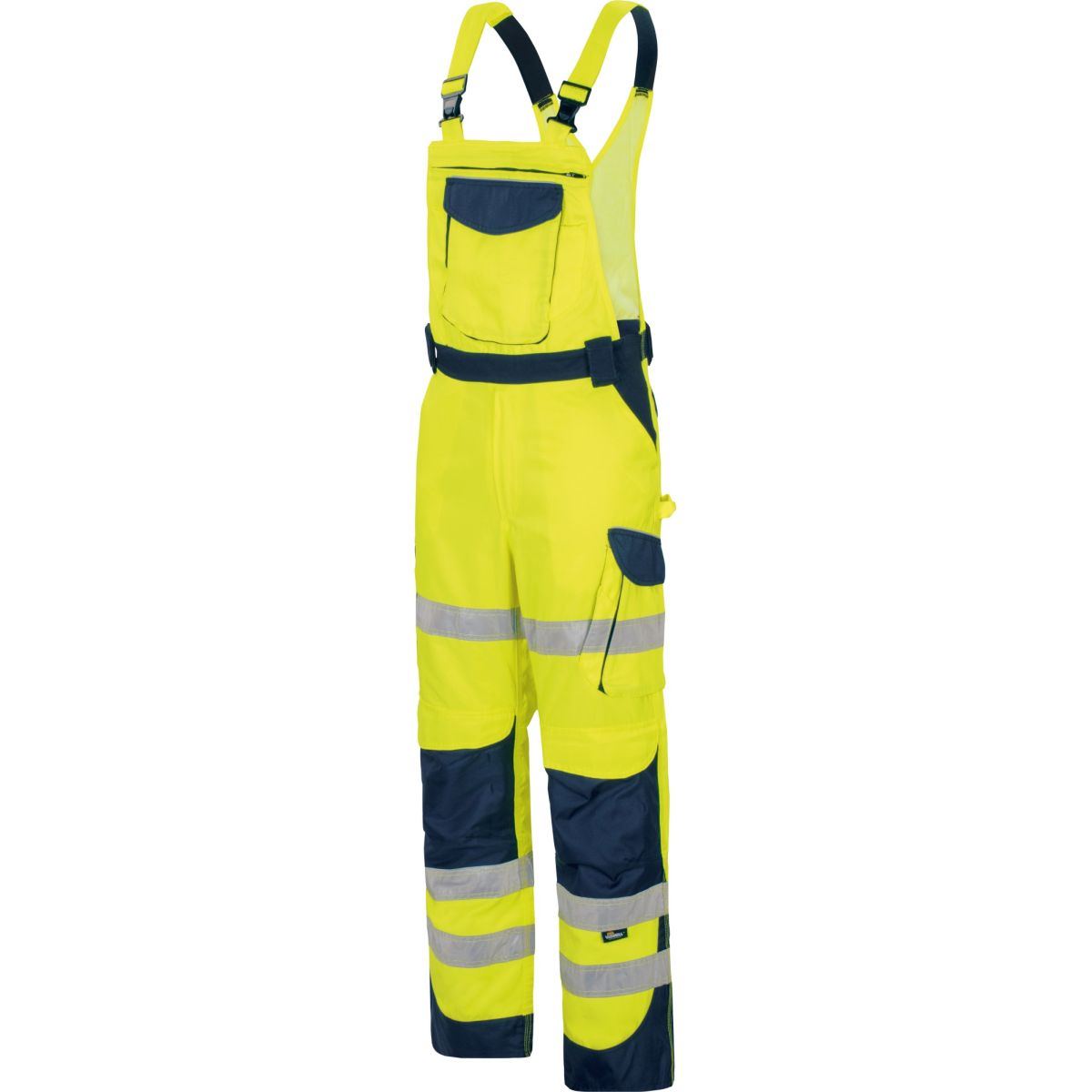 Warnschutz-Kontrast-Latzhose leuchtgelb-marine von Vizwell Warnschutz-Kontrast-Latzhose leuchtgelb-marine von Vizwell