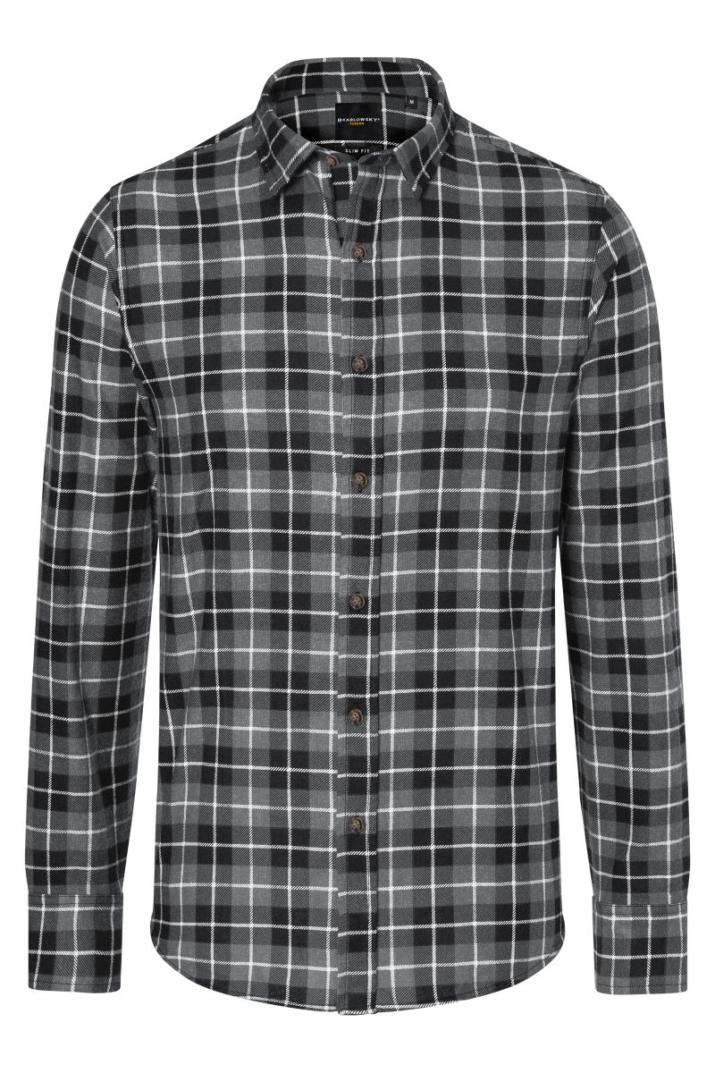 Herren Karohemd Urban-Flair Größe XL in Schwarz von Karlowsky