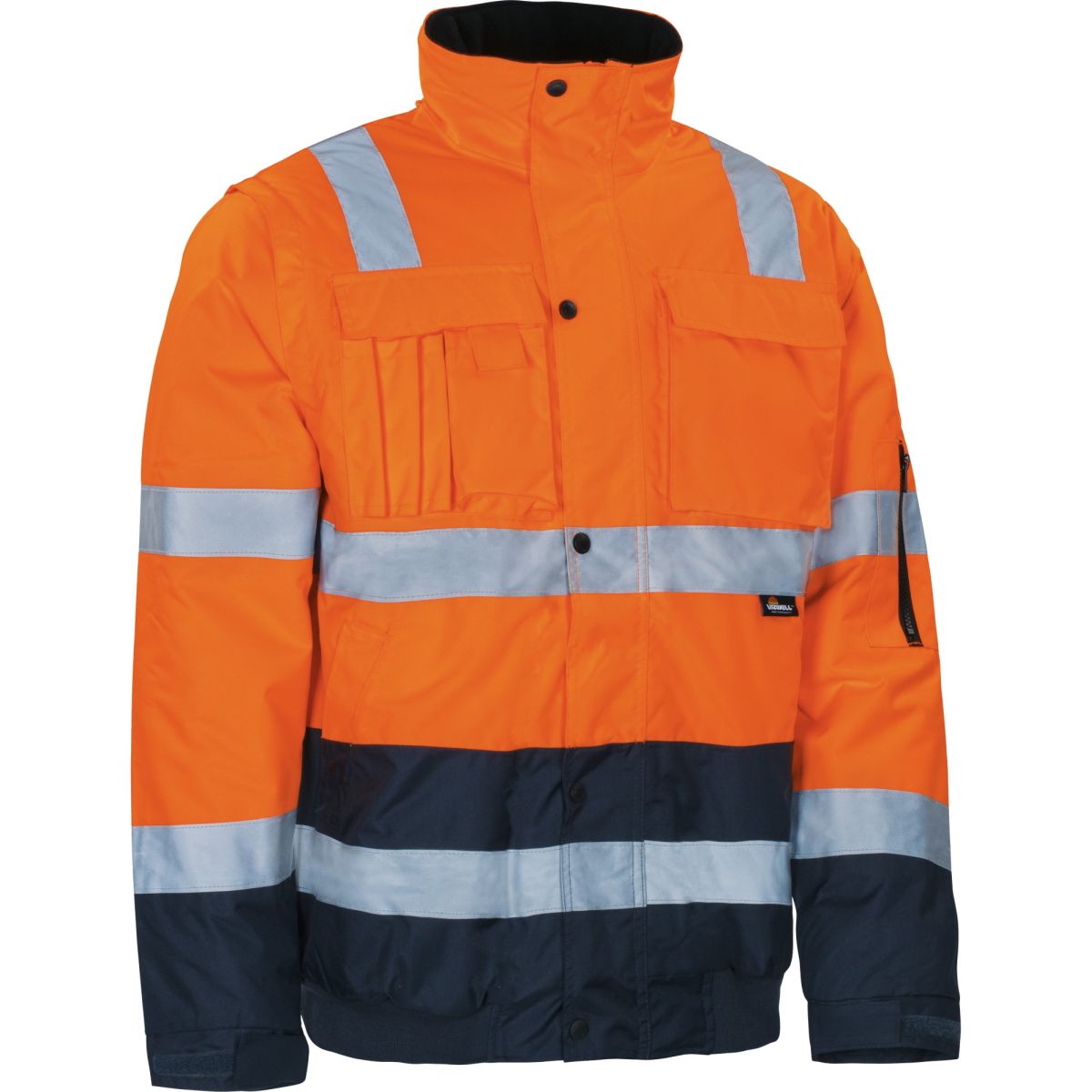 Pilotenjacke mit Schulterreflex leuchtorange-marine von Vizwell