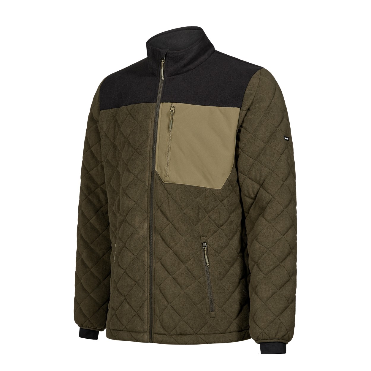 ENGEL Entire Gestepptes-Fleecejacke in Forest Green/Schwarz, Größe XS