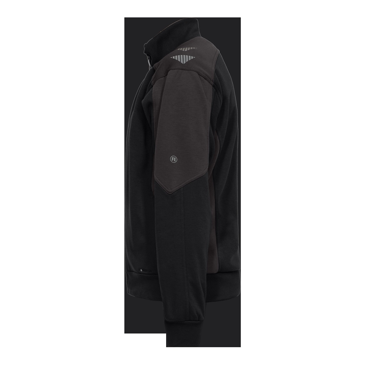 ENGEL Galaxy Sweatcardigan mit Kragen in Schwarz/Anthrazit Grau, Größe 6XL