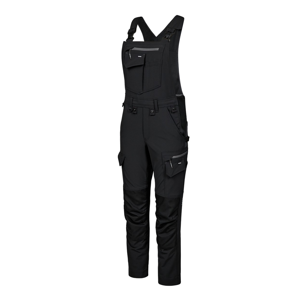ENGEL Entire Damen Latzhose mit 4-Wege-Stretch in Schwarz/Anthrazit Grau, Größe 48