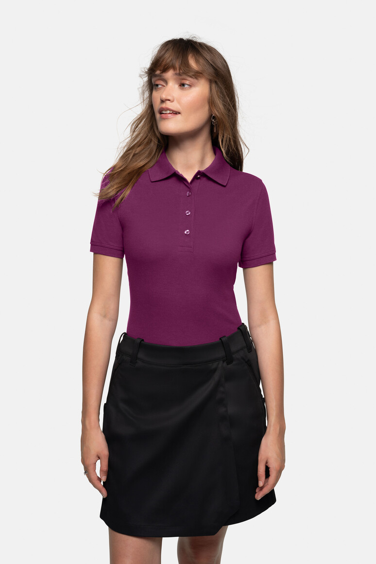 HAKRO 216 Damen Poloshirt MIKRALINAR® in Aubergine, Größe 6XL