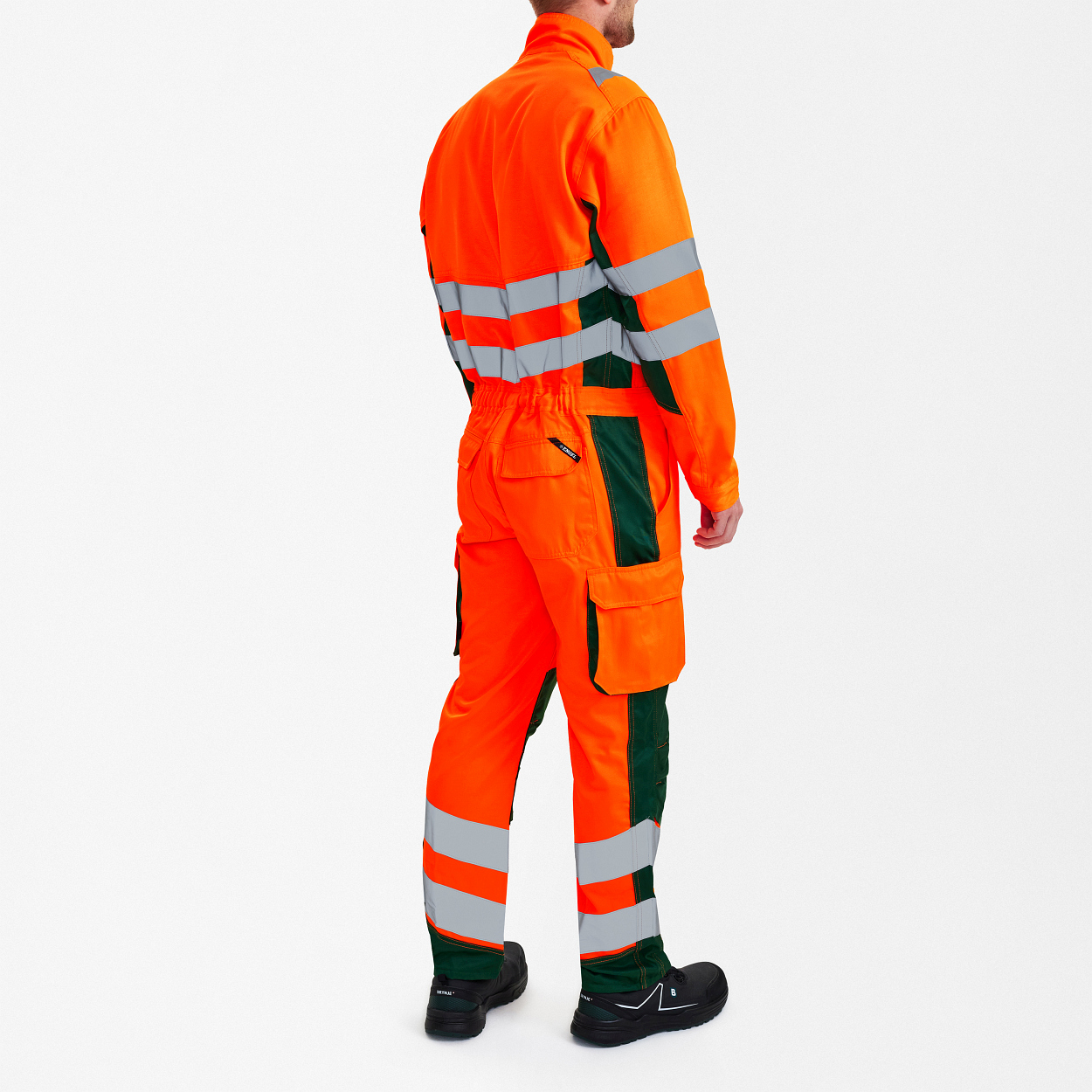 ENGEL Safety Light Overall in Orange/Grün, Größe XS