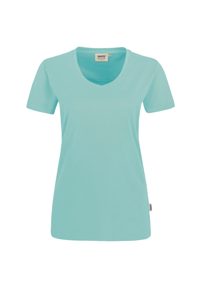 HAKRO 181 Damen V-Shirt MIKRALINAR® in Eisgrün, Größe 6XL