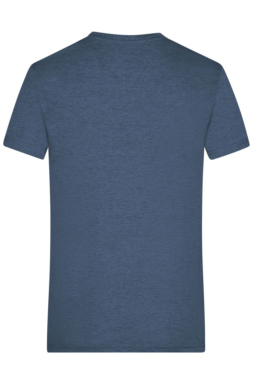 Men's Heather T-Shirt "JN974" in Blue-Melange, Größe 3XL - Daiber