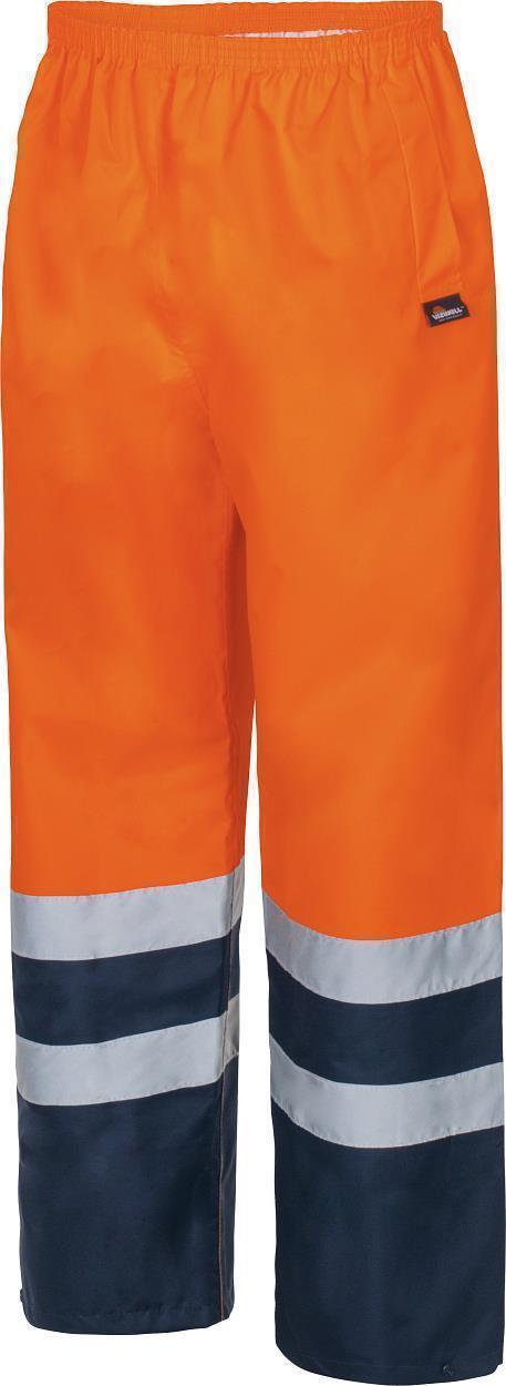 Warnschutz-Kontrast-Regenhose leuchtorange-marine in Gr. XXL von Vizwell