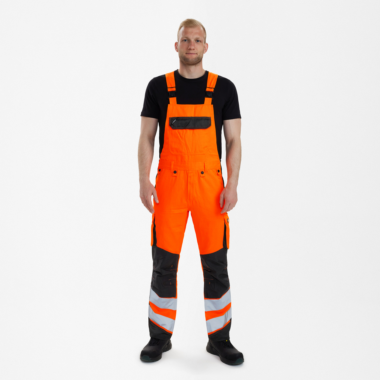 ENGEL Safety Light Latzhose in Orange/Anthrazit Grau, Größe 106