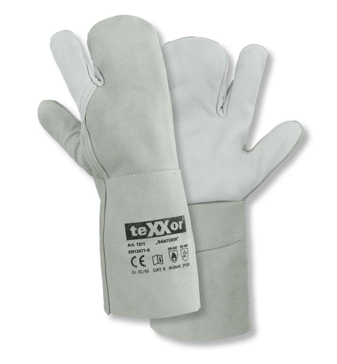teXXor® 3-Finger-Schweißerhandschuhe SANTORIN in Braun, Größe 10