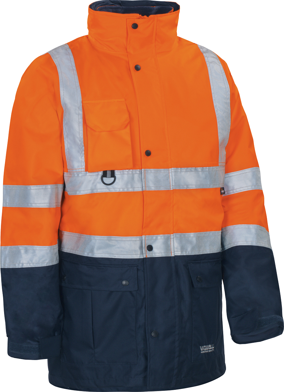 Warnschutz-Kontrast-Parka leuchtorange-marine in Gr. XXL von Vizwell