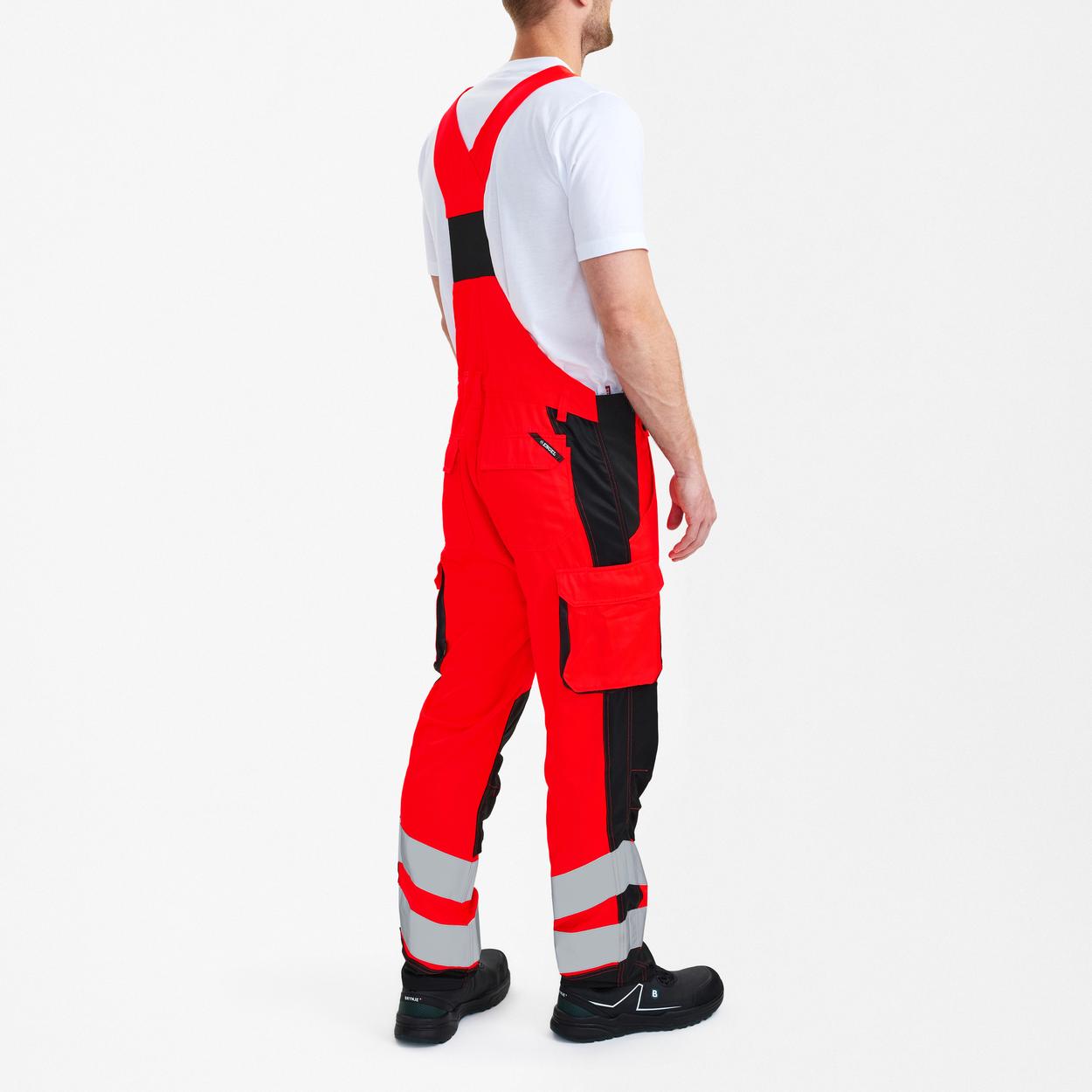 ENGEL Safety Light Latzhose in Rot/Schwarz, Größe 106