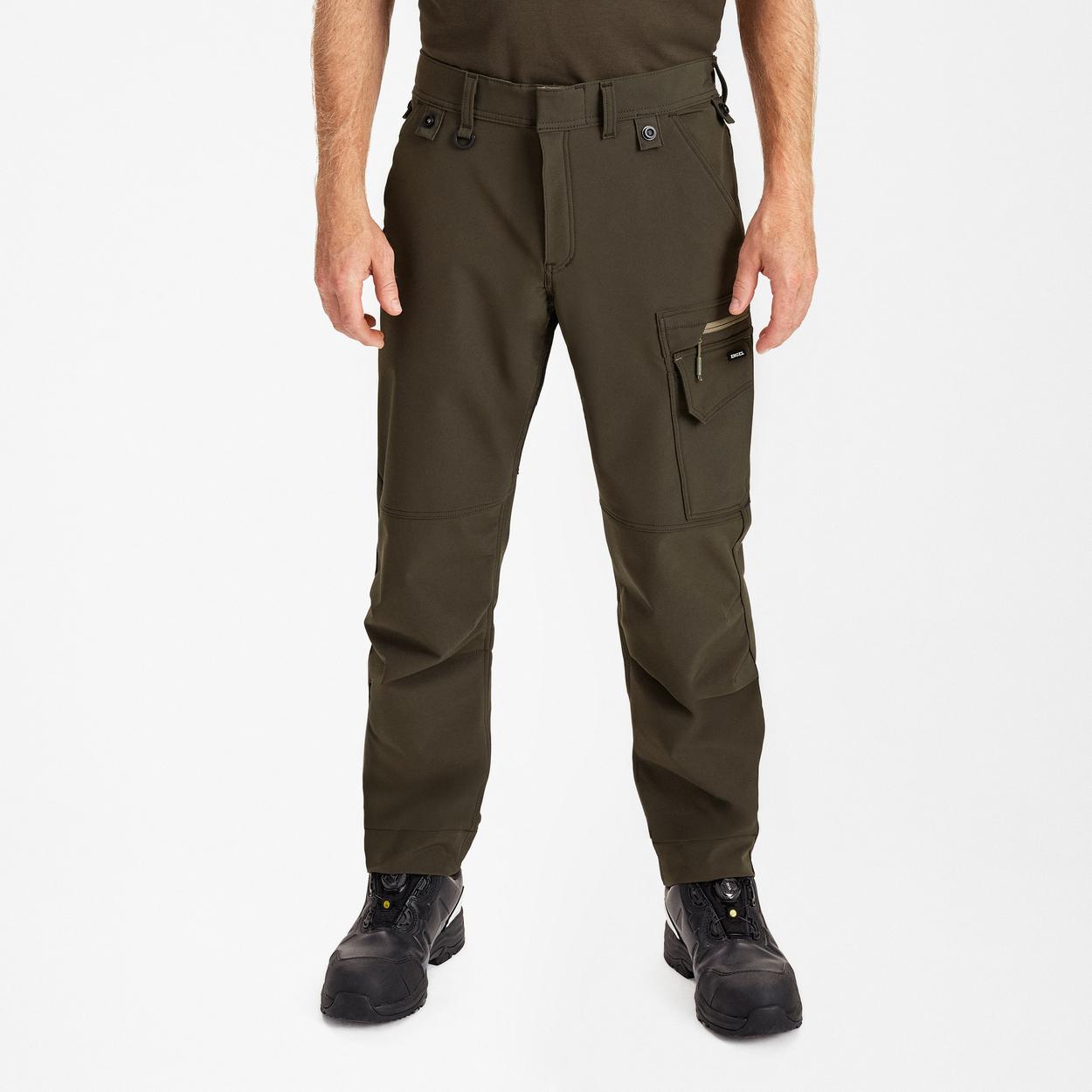 ENGEL Entire Servicehose mit 4-Wege Stretch in Forest Green/Schwarz, Größe 26