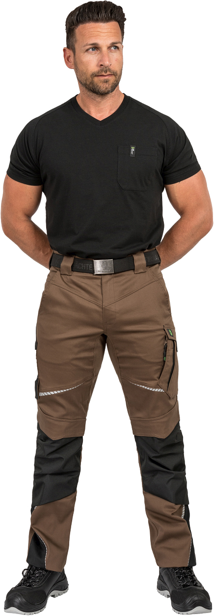 T-Shirt V-Neck Uwe FLEXT05 Flex Line in Schwarz, Gr. XS von Leibwächter