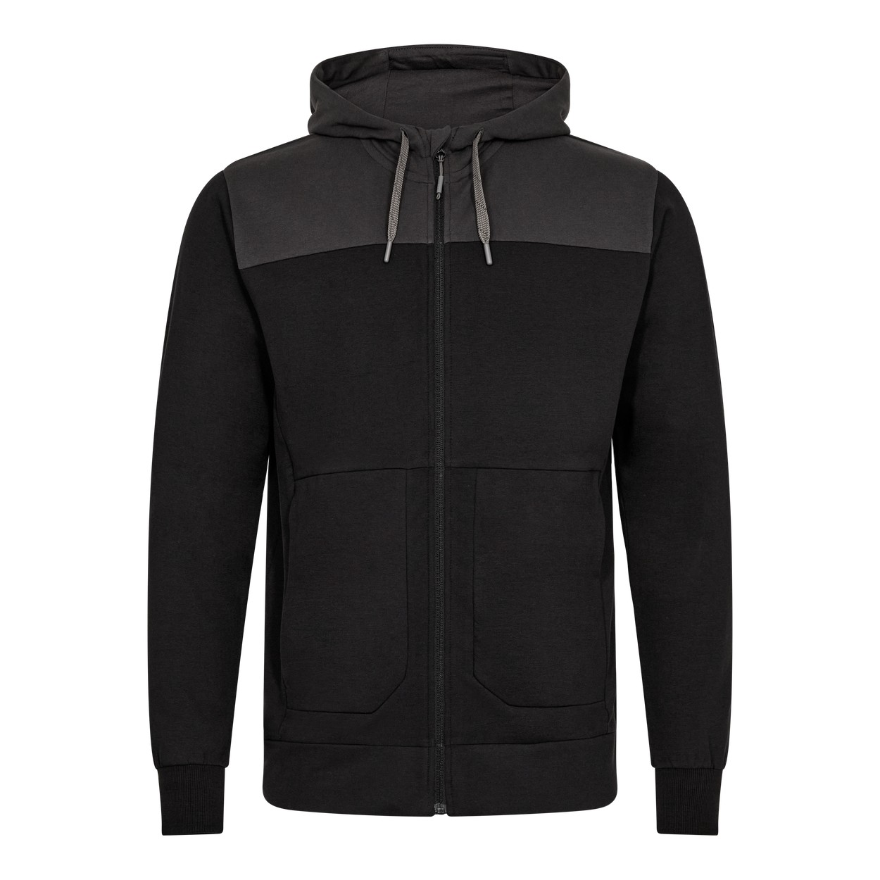 ENGEL Entire sweatcardigan mit kapuze in Schwarz/Anthrazit Grau, Größe XS