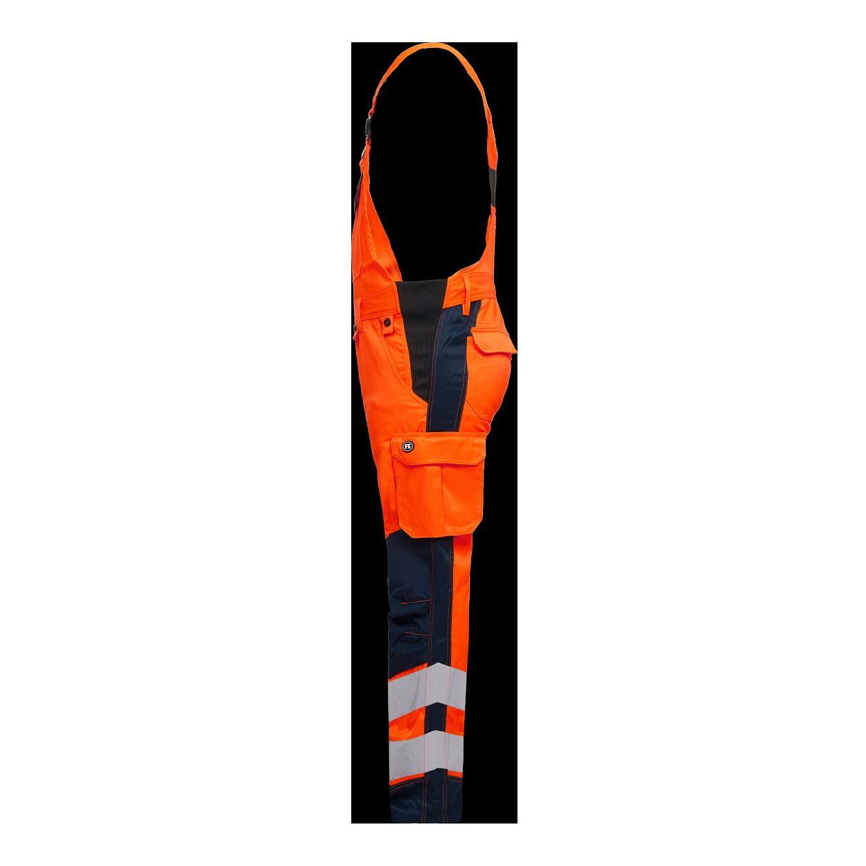 ENGEL Safety Light Latzhose in Orange/Blue ink, Größe 106