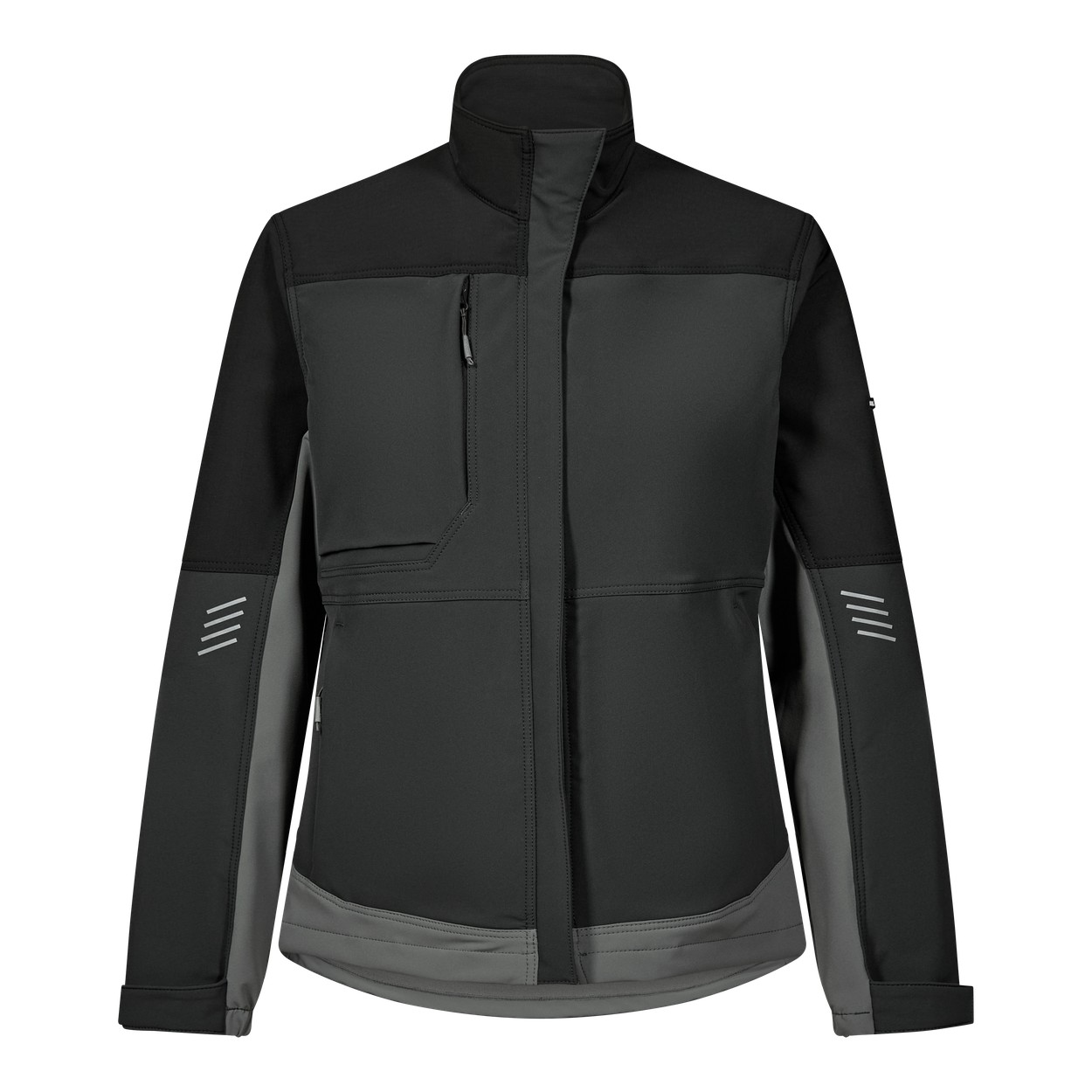 ENGEL Entire Damen Arbeitsjacke mit 4-Wege-Stretch in Anthrazitgrau/Schwarz, Größe XS