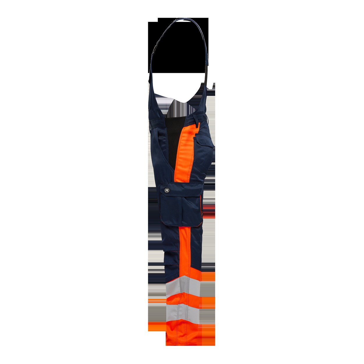ENGEL Safety Light Latzhose in Blue Ink/Orange, Größe 106