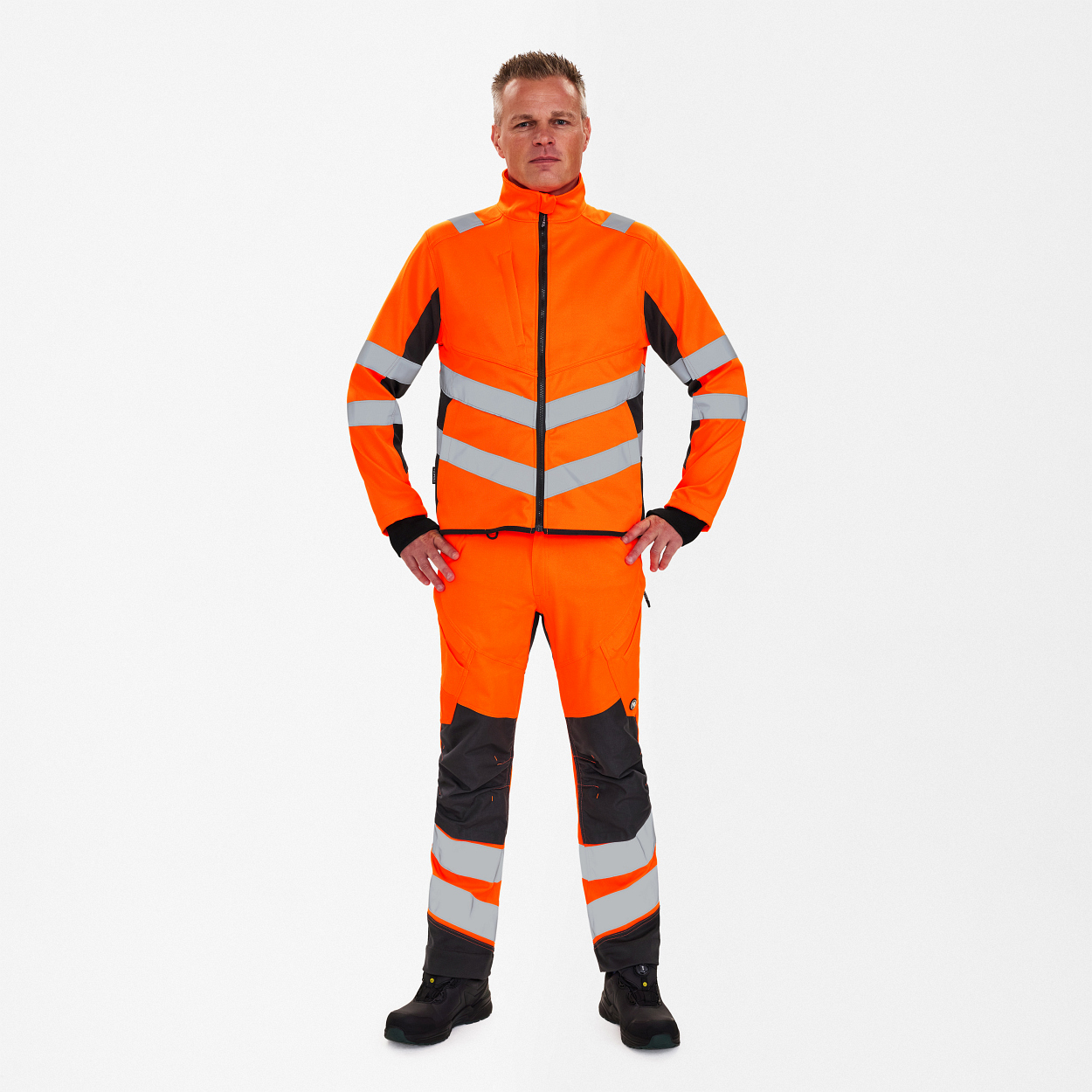 ENGEL Safety Arbeitsjacke in Orange/Anthrazit Grau, Größe XS