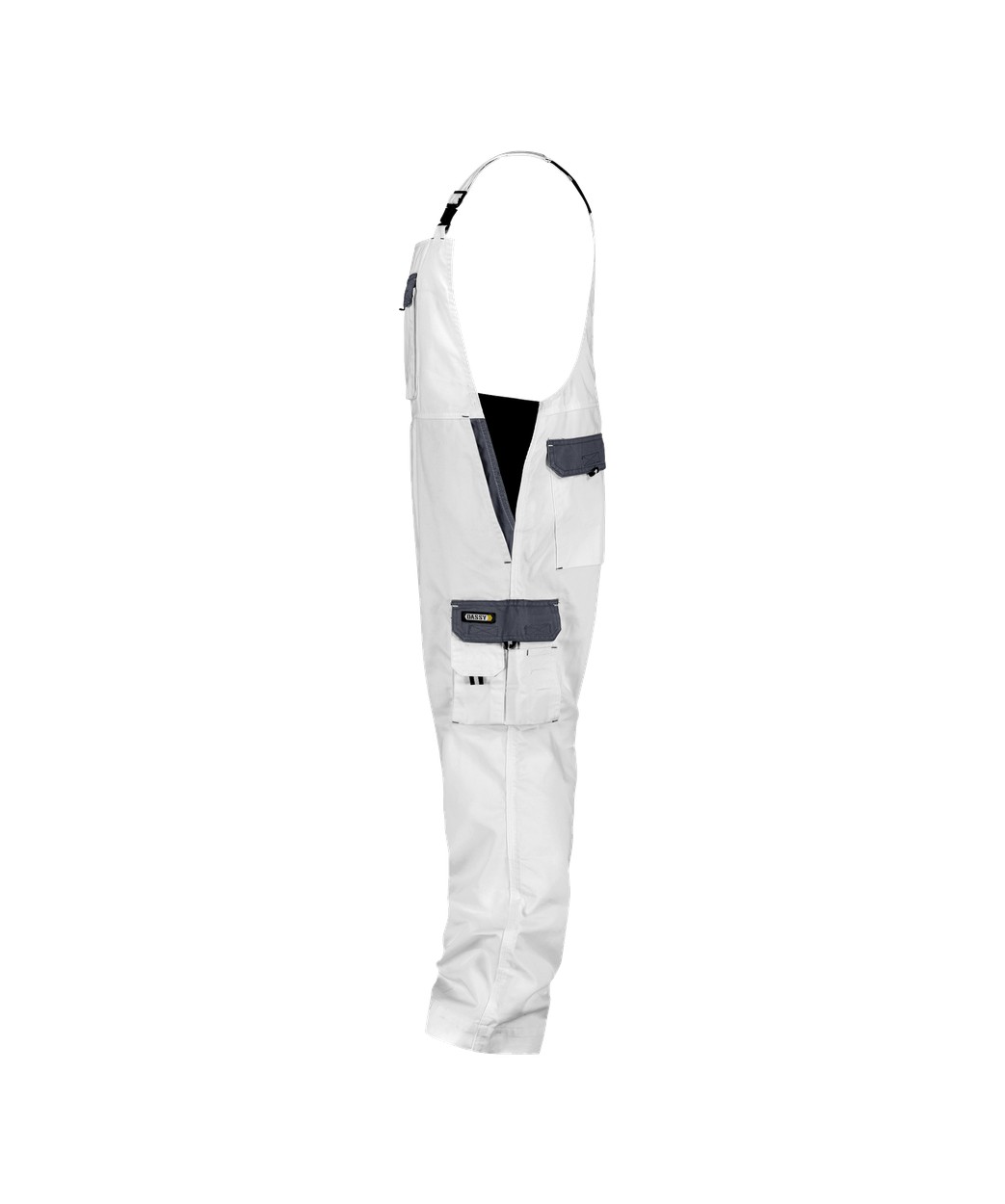 Zweifarbige Arbeitslatzhose "DASSY® Calais" in WEIß/ZEMENTGRAU, Größe 58 - langer Schritt PESCO61