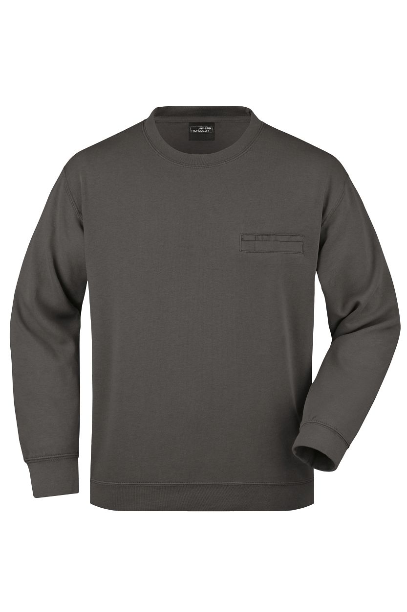 Men's Round Sweat Pocket "JN924" in Graphite, Größe 3XL - Daiber