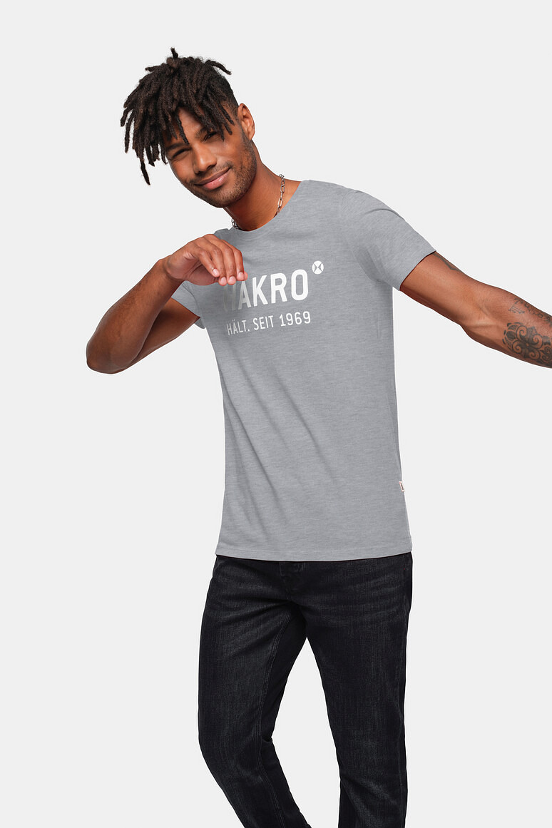 HAKRO 1969 T-Shirt Logo in grau meliert, Größe 3XL