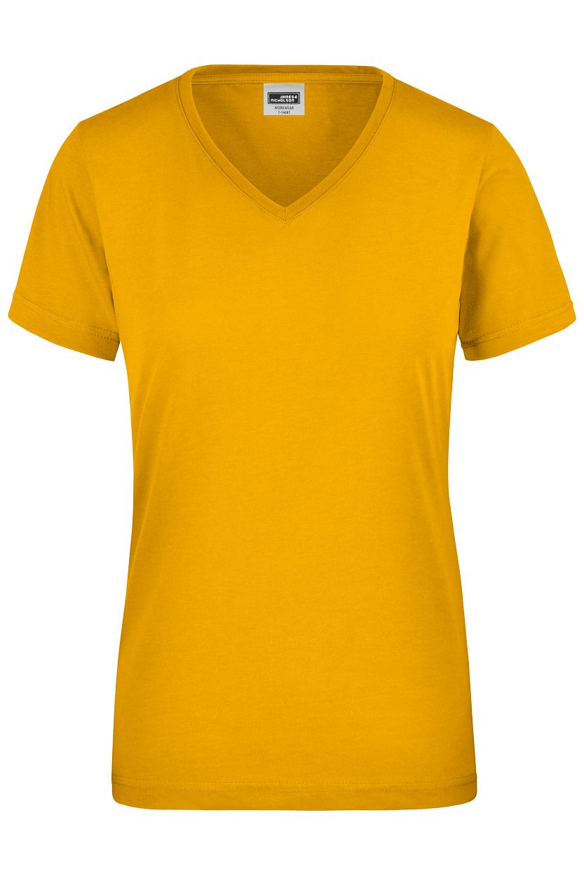 Ladies' Workwear T-Shirt "JN837" in Gold-Yellow, Größe 4XL - Daiber