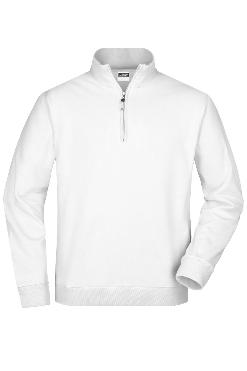 Round-Neck Zip "JN352" in White, Größe 3XL - Daiber