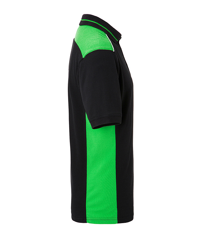 Men's Workwear Polo - COLOR - "JN858" in Black/Lime-Green, Größe 6XL - Daiber