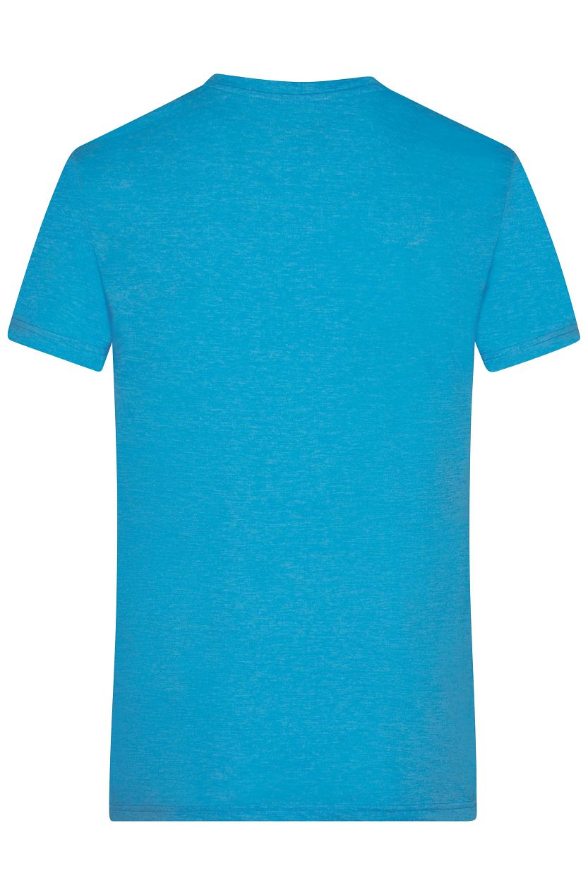 Men's Heather T-Shirt "JN974" in Turquoise-Melange, Größe 3XL - Daiber
