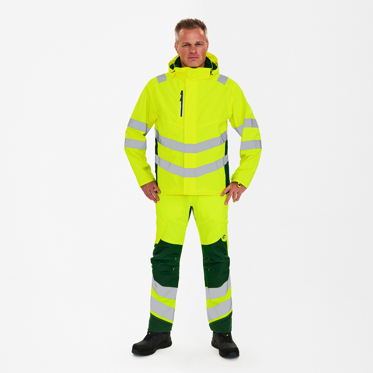 ENGEL Safety Shelljacke in Gelb/Grün, Größe 3XL