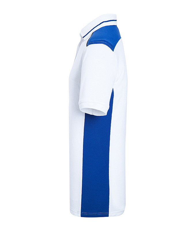 Men's Workwear Polo - COLOR - "JN858" in White/Royal, Größe 6XL - Daiber