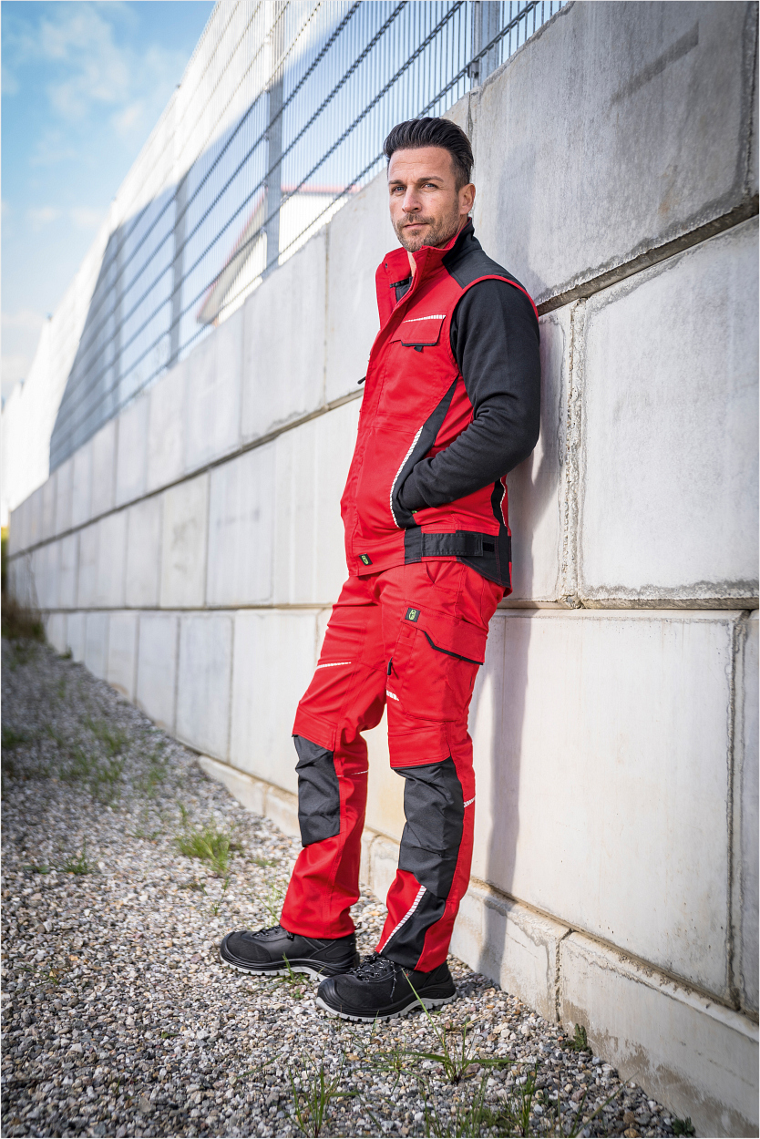 Bundhose Flex Line in Rot-Schwarz, Gr. 102 von Leibwächter Weste Flex Line Rot/Schwarz FLEXV, Gr. 2XL von Leibwächter