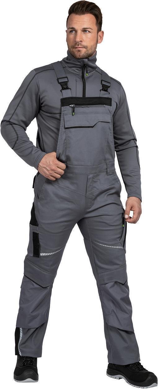 Latzhose Flex Line Grau/Schwarz FLEXL, Gr. 98 von Leibwächter